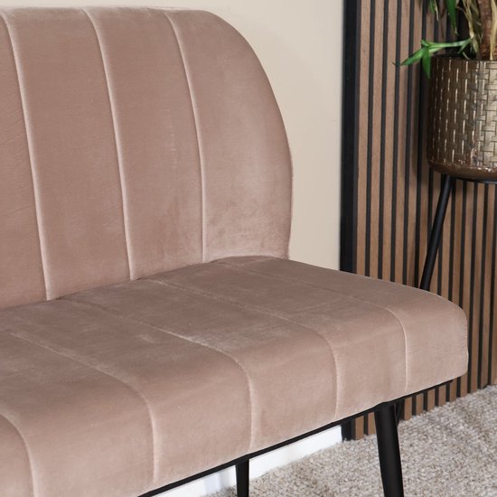 Canapé de salle à manger 180cm Sally canapé champagne en velours canapé de table à manger 3 places