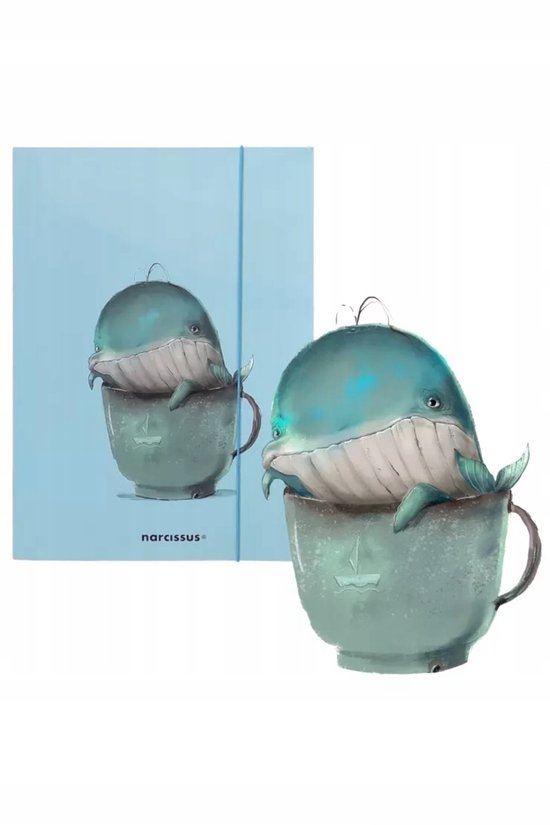 Narcissus A4 map met elastiek - Cute Whale Collection
