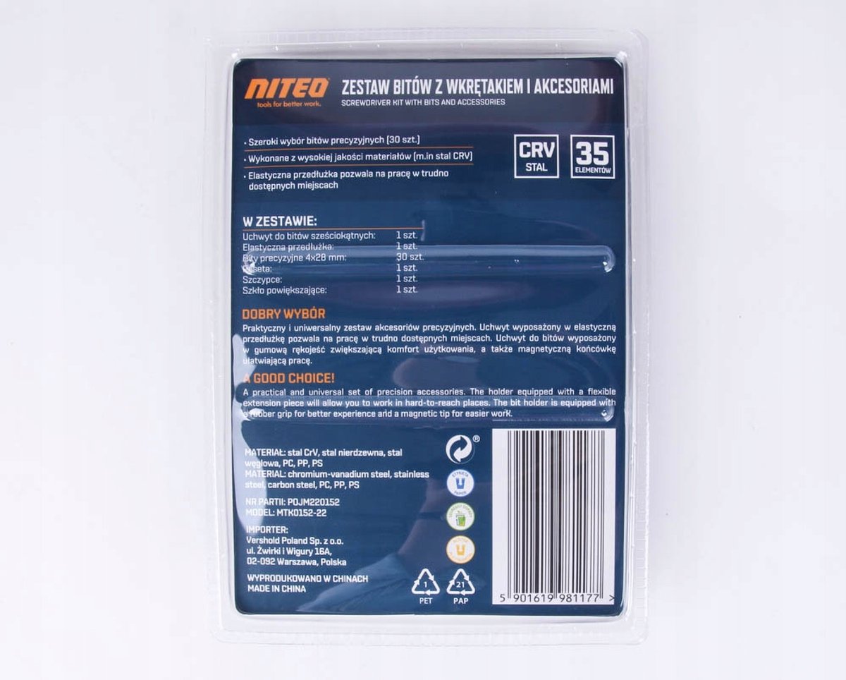 NITEO 35-delige bitset met Schroevendraaier en accessoires