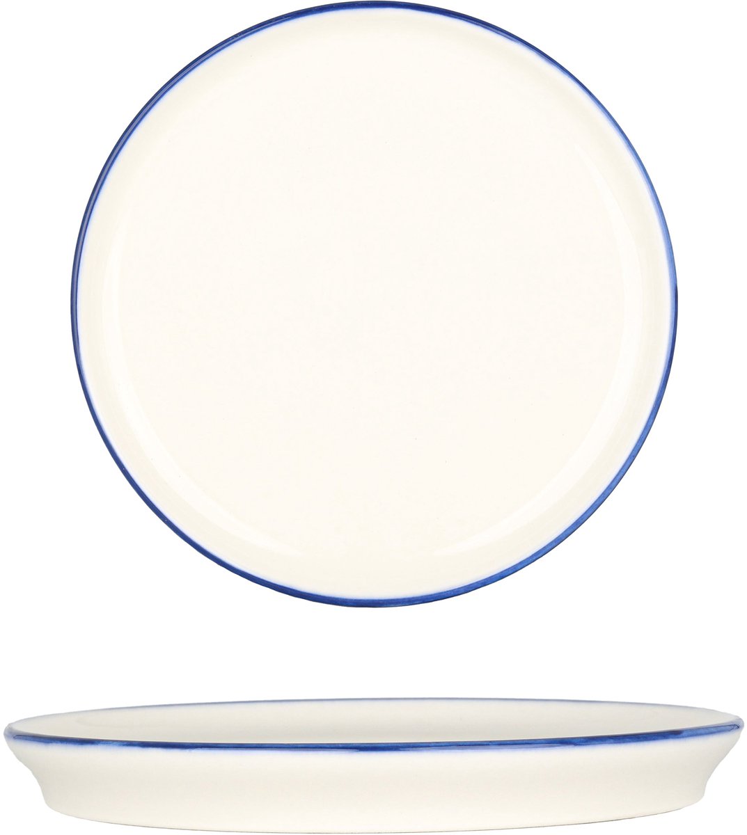Bonna Dessertbord - Linea Blue - Porselein - 16 cm - set van 6