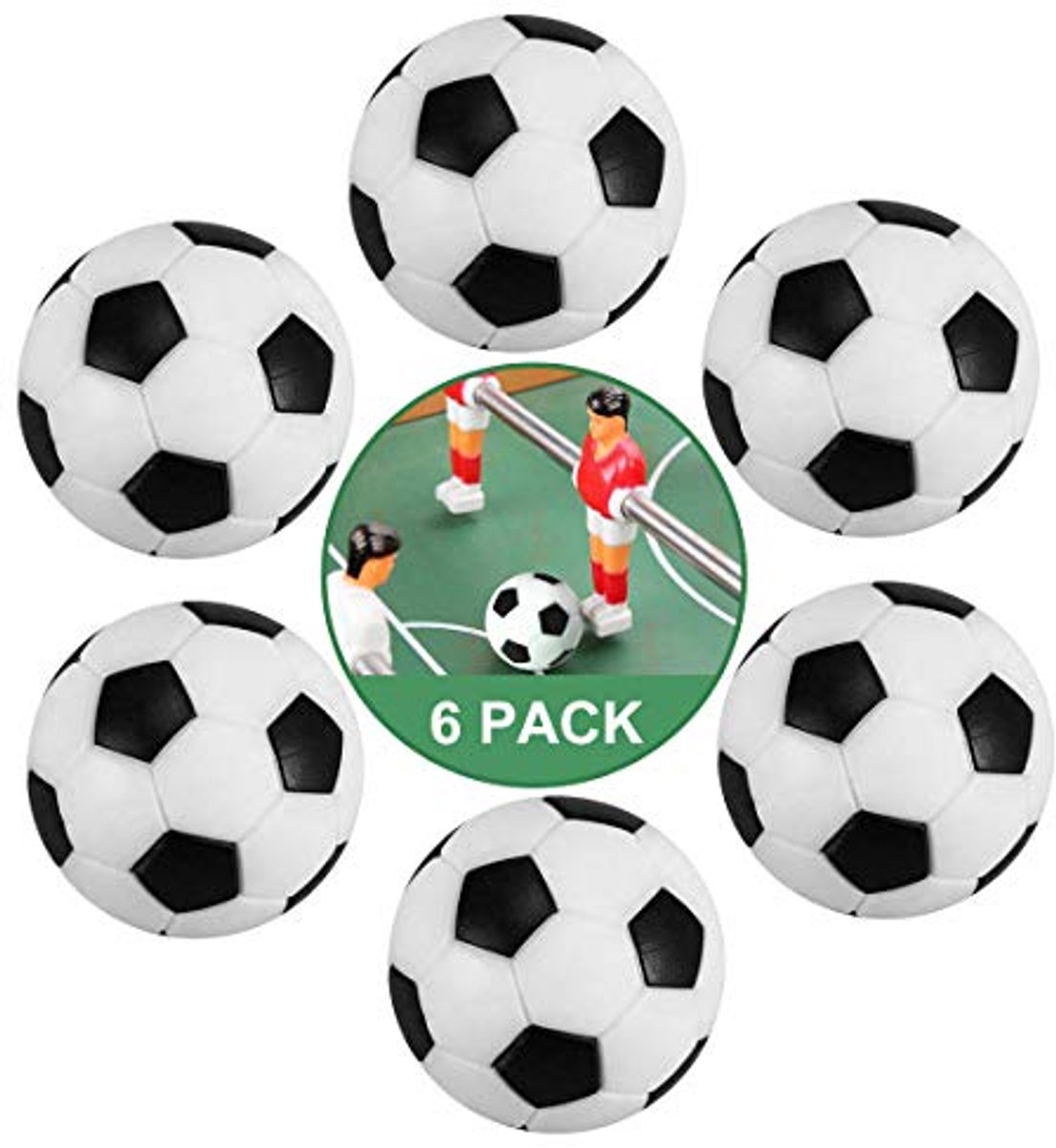 Tafelvoetbalballen 32 mm - 6 Stuks Mini Kickerballen voor Kinderen en Volwassenen