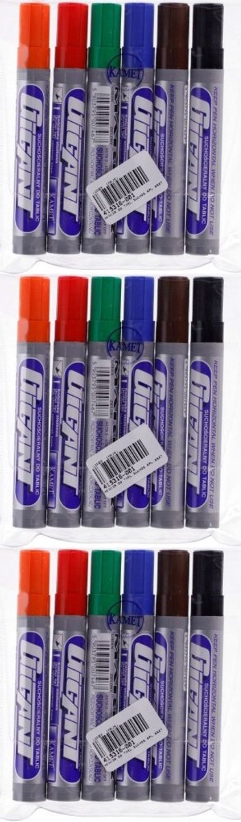 Kamet Whiteboard Markers - 6 Stuks Mix Kleuren - GIGANT
