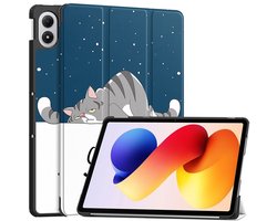 Coverup Tablethoes geschikt voor Xiaomi Redmi Pad 2 Pro Hoesje - Tri-Fold Book Case met Wake/Sleep - Kat