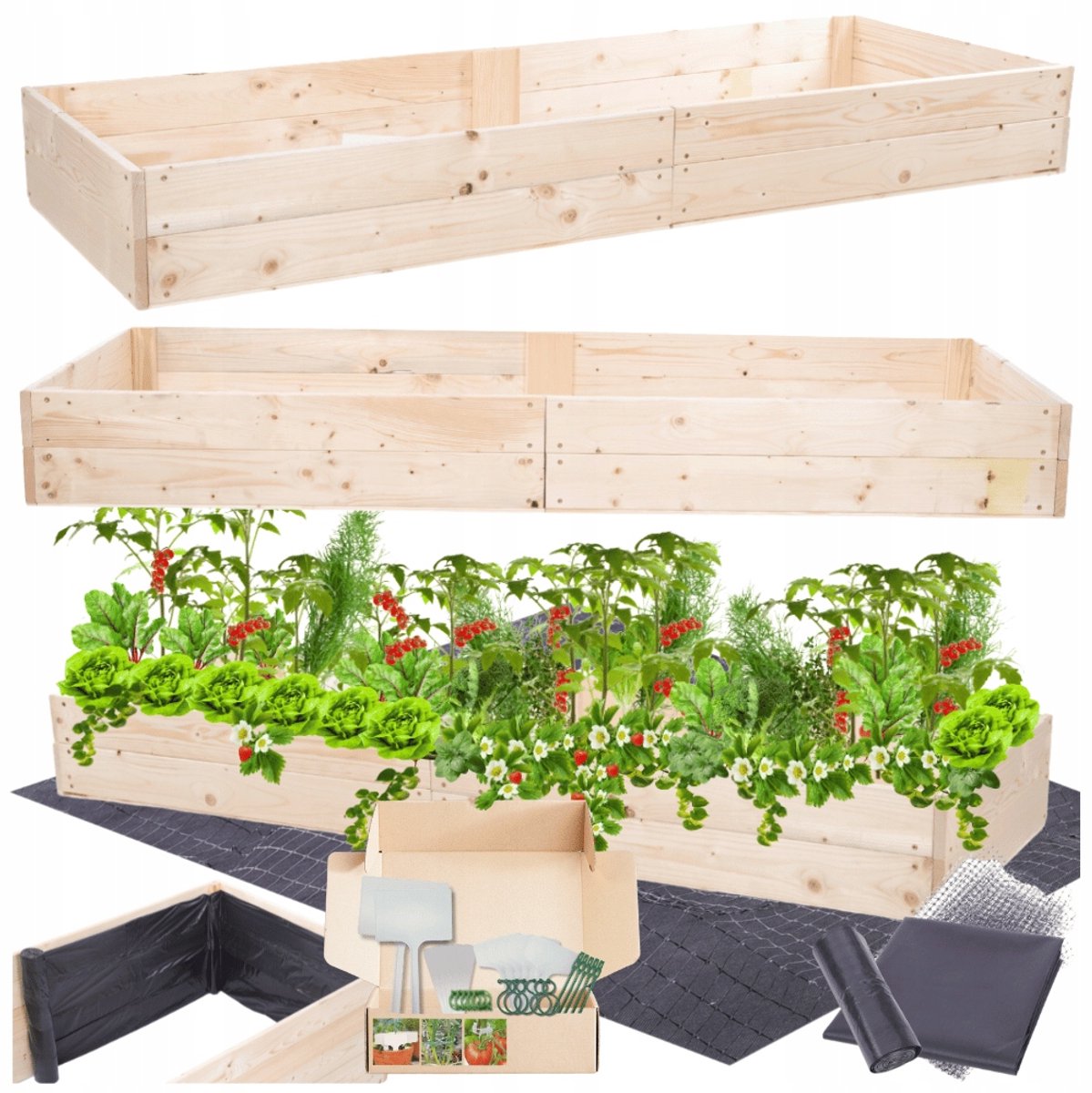 Verhoogde Houten Bloembak 200x80 cm - Tuinbak voor Groenten & Kruiden