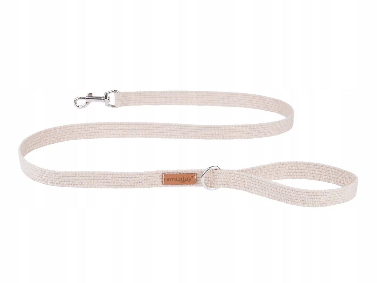 Amiplay Cotton Hondenlijn M 140cm Beige - Comfortabele Stadswandelingen