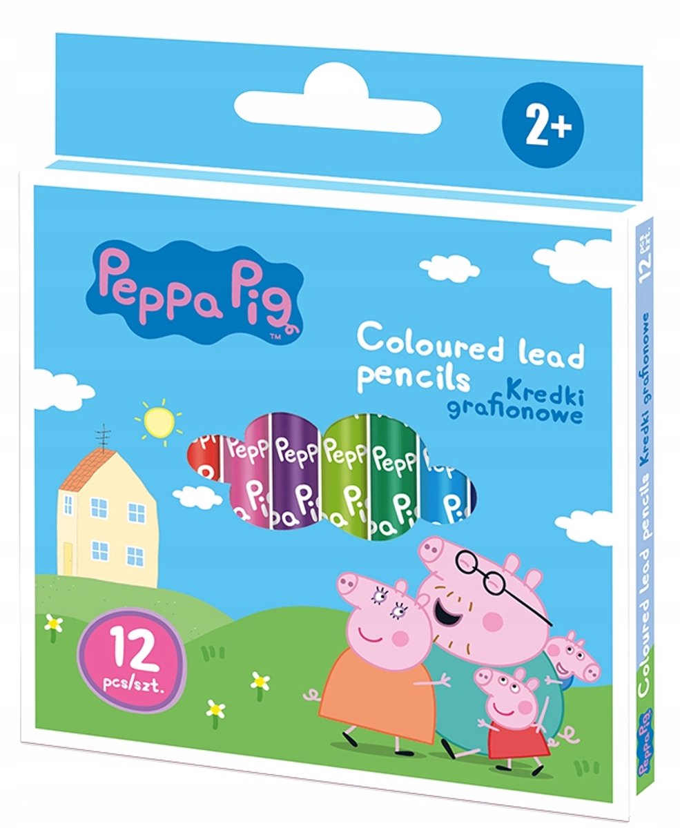 Peppa Pig Kleurpotloden Rond - 12 Kleuren - 7/8.5 mm