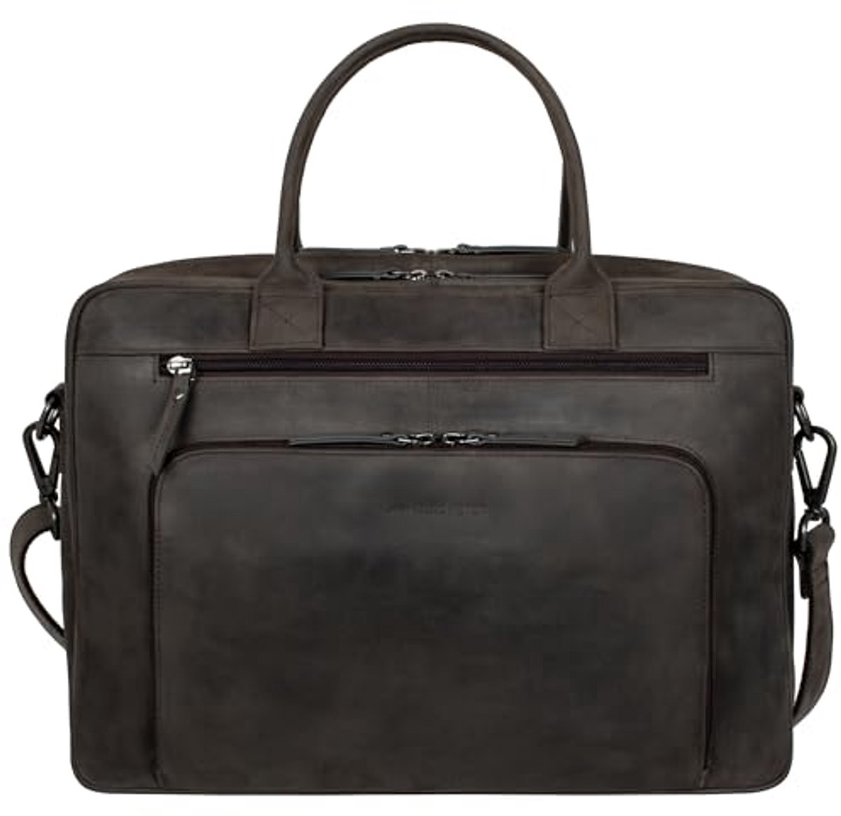 Leren Laptoptas 15.6 Inch - Grote Schoudertas en Aktetas voor Mannen van Vintage Koehide