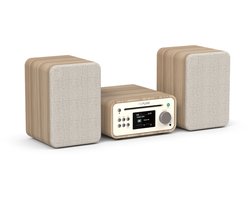 Pure Classic Stereo Mini - Het charmante microstereosysteem, Katoenwit/Eiken