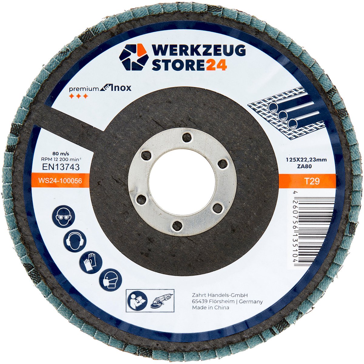 WS24 10x lamellenschijf 125 mm convex zirkonium-aluminiumoxide K ...