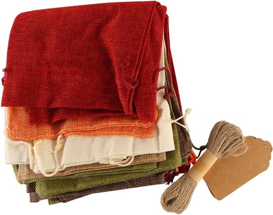 12 Stuks Jute Wijn Zakken Jute Wijnfles Zakken Met Trekkoorden Herbruikbare Wijn Geschenk Zakken Met Tags for Party wijn Blind Tasting Bag (Color : Hemp color