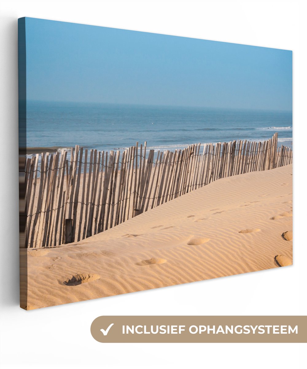 Canvas schilderij 120x90 cm - Wanddecoratie Strand - Zee - Palen - Muurdecoratie woonkamer