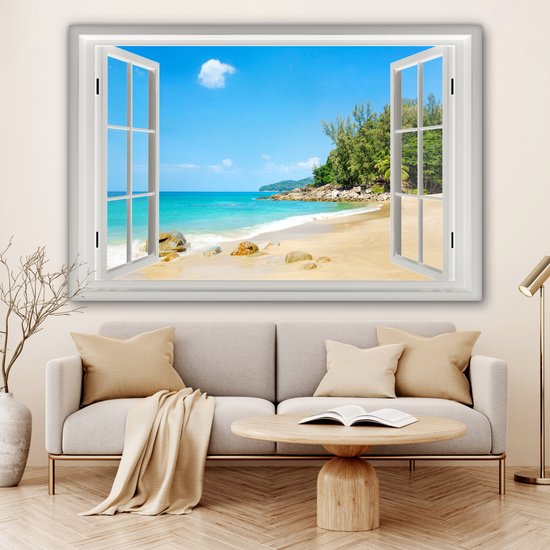 Peintures sur Toile See Through - Water - Plage - 180x120 cm - Décoration murale XXL
