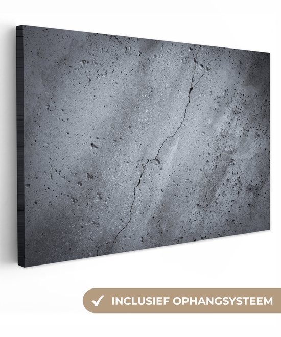 Mur de béton avec une fissure 90x60 cm - Tirage photo sur toile (Décoration murale salon / chambre)