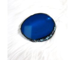 Natuurlijke Agaat Onderzetters voor dranken, Geode Stone Coasters Agaat Plakken Drinkware Bar Glazen Onderzetters voor Koffietafel - Blauw