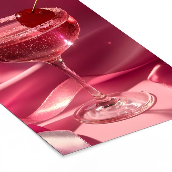 Affiche encadrée - Cadre photo 40x60 cm - Posters - Cocktail - Pink - Luxe - Cadre affiche noir - Décoration - Décoration murale salon - Décoration murale chambre