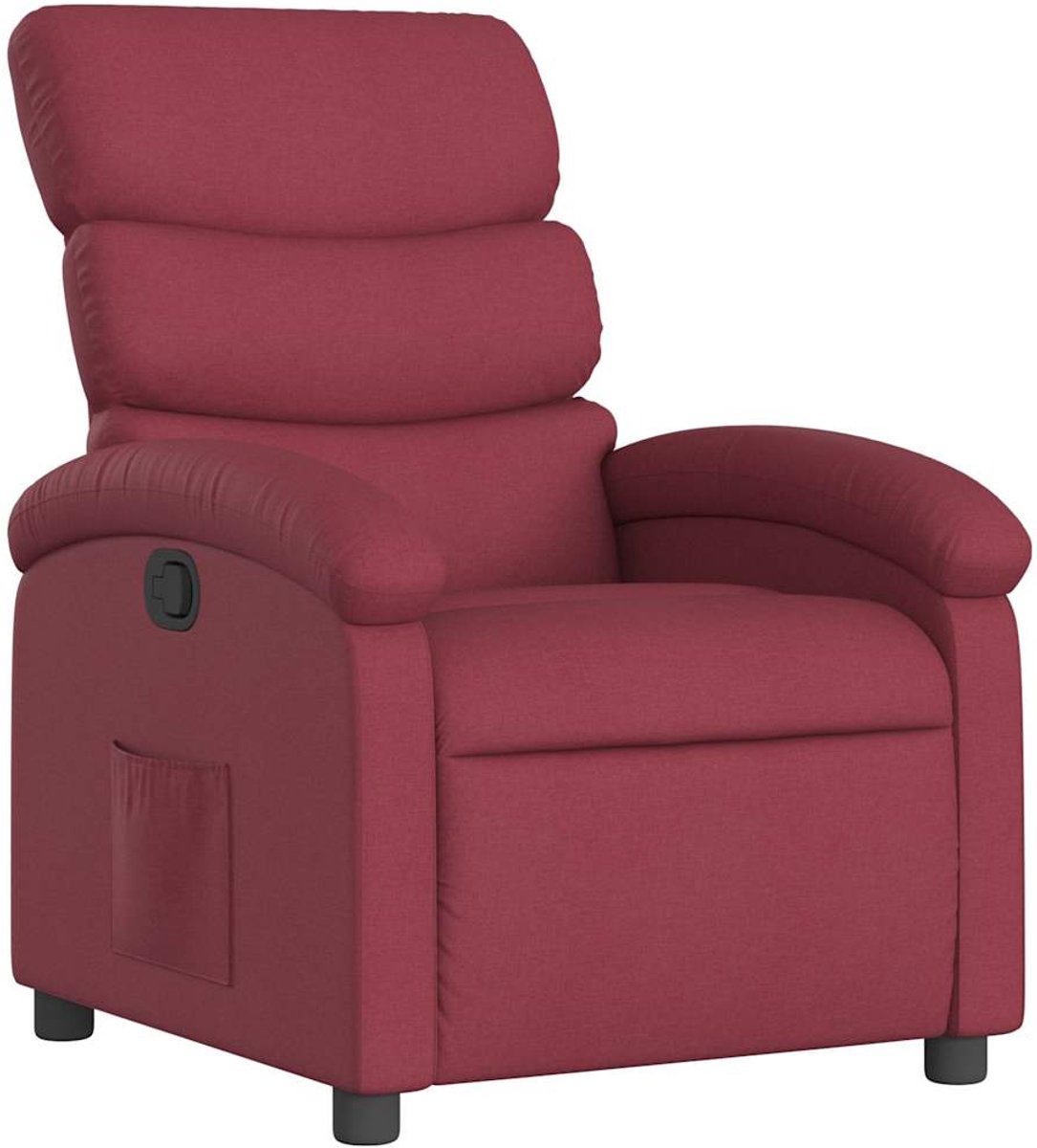 vidaXL Fauteuil - verstelbaar - stof - wijnrood