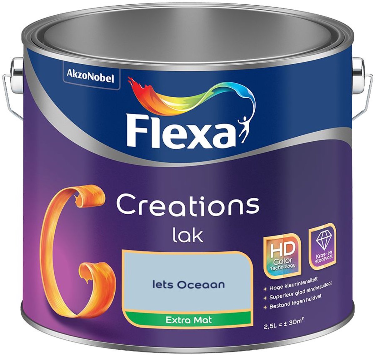 Flexa - Creations Lak Extra Mat - Iets Oceaan - Mengverf - 2.5 L