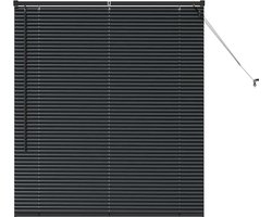 vidaXL - Venetiaanse - jaloezie - Zwart - 130 - x - 110 - cm - 25 - mm - Aluminium