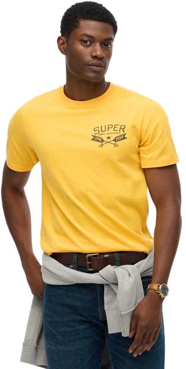 Superdry Lo-fi Outdoors T-Shirt met print op de borst Heren T-shirts Goud