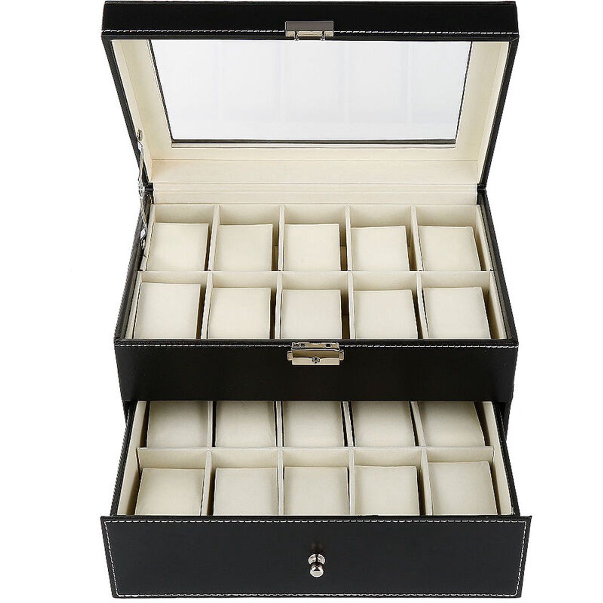Horlogebox leren geschenkdoos heren display 20 horloges