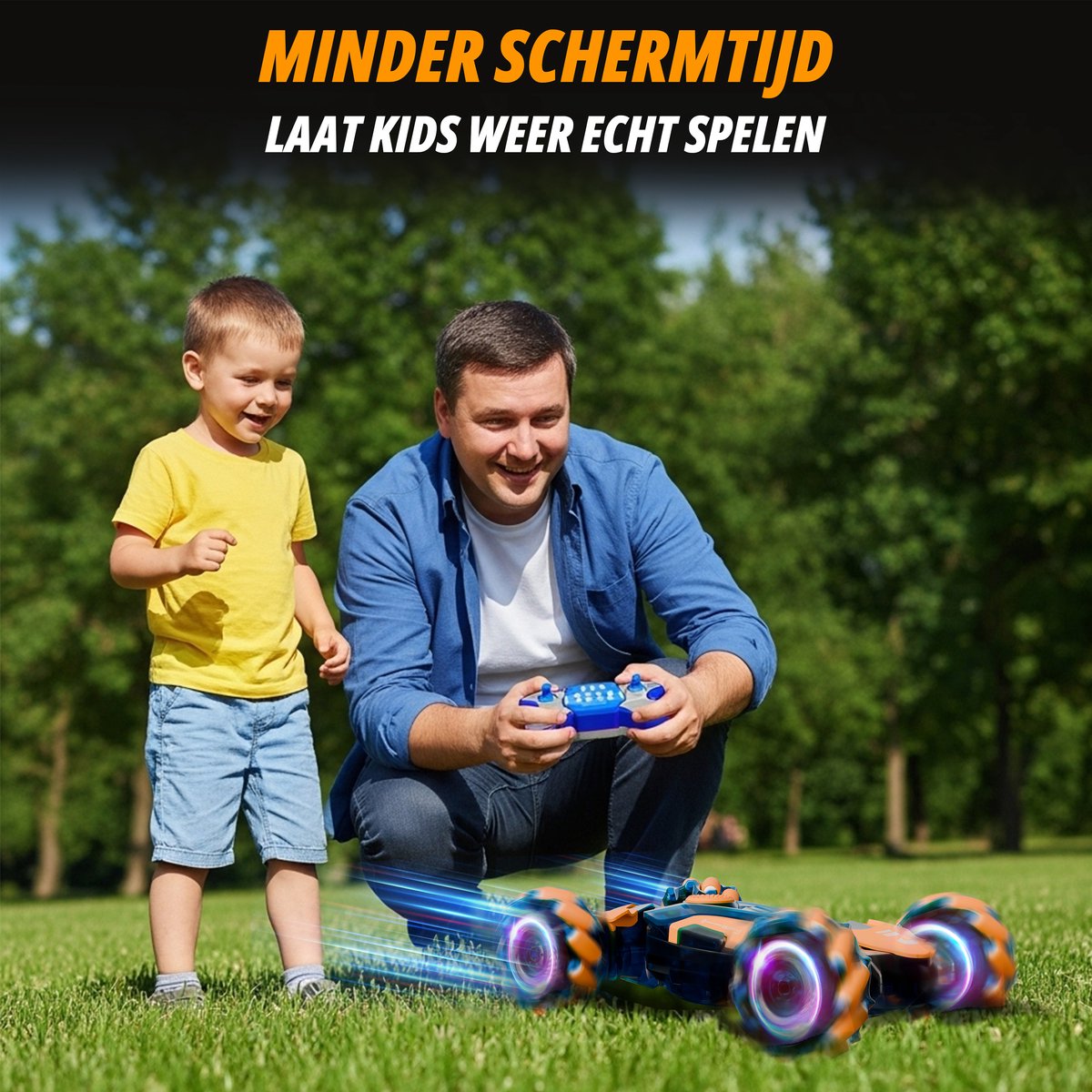 Revvix Bestuurbare Auto - RC Auto - Afstandsbestuurbare auto - Radiografisch bestuurbare auto - Race auto afstandbestuurbaar - Auto afstandsbediening - Stuntauto - Rook & Licht - 2 Accu's - Buiten - voor Jongens & Volwassenen - Offroad - Drift - Car — afbeelding 9