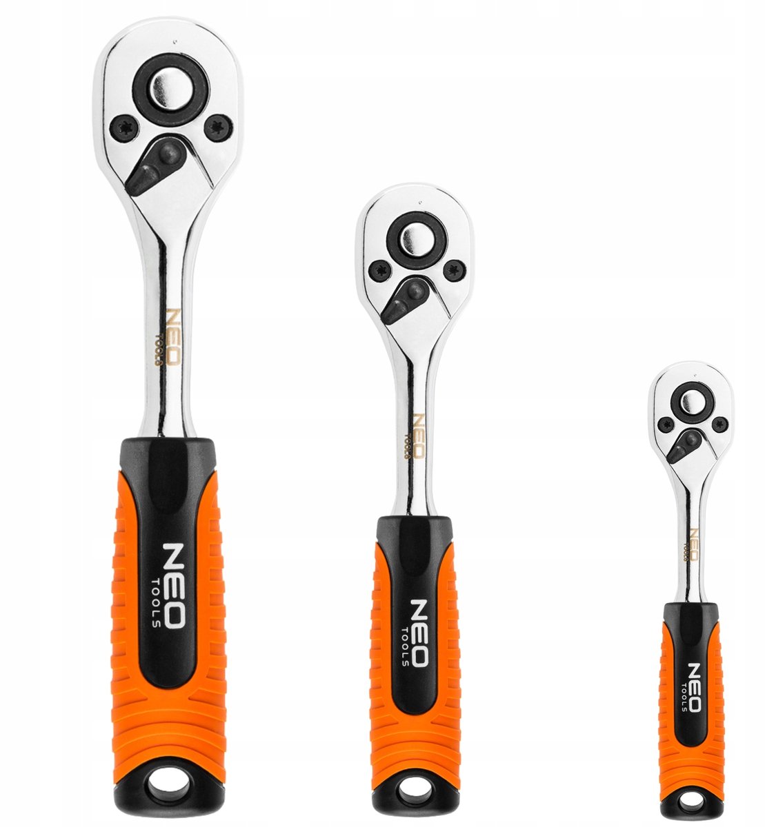 NEO TOOLS 3-delige Ratelset: 1/2", 3/8", 1/4" - 45T
