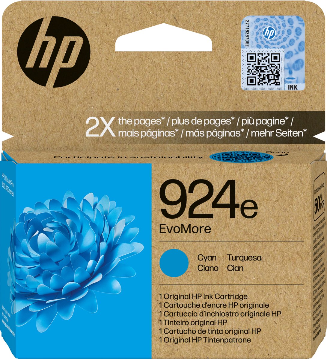 HP 924e EvoMore originele cyaan inktcartridge