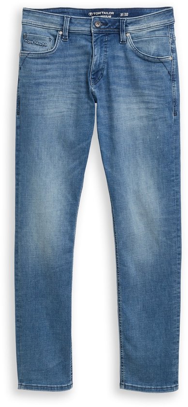 Blauwe TOM TAILOR REGULAR SLIM jeans in Used Mid Stone Blue Denim.