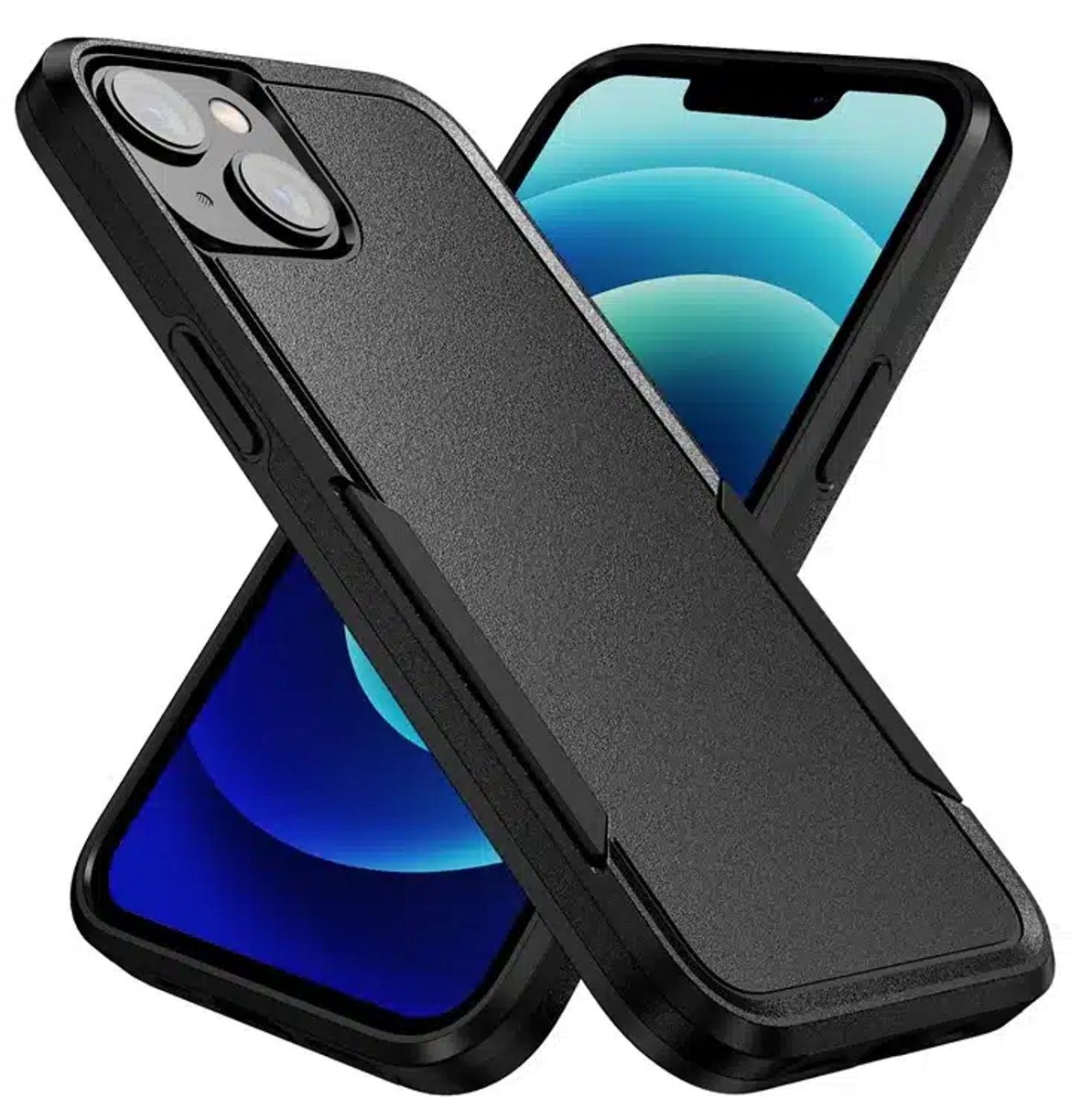 Cityhoesje - Backcover iPhone 15 - Anti-drop - Zwart