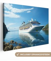 Peinture sur toile 160x120 cm - Décoration murale Bateau - Bateau de croisière - Water - Nature - Maritime - Décoration murale murale salon - Décoration chambre - Accessoires de chambre - Peintures