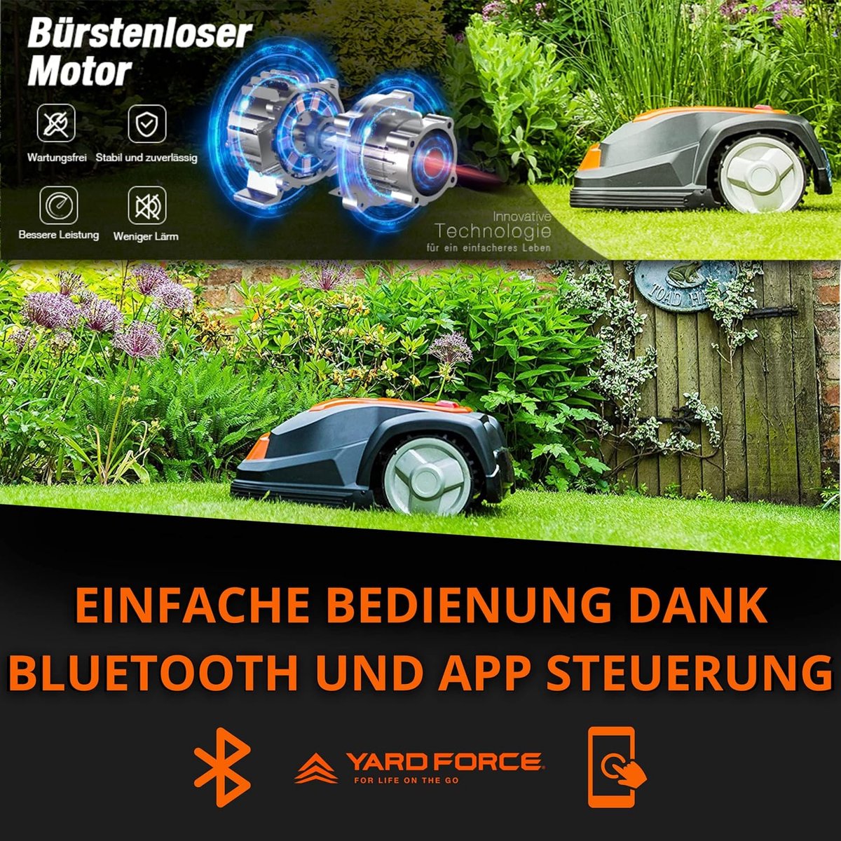 Afbeelding 3 van Zelfrijdende Robotmaaier met Bluetooth voor tuinen tot 650 m²