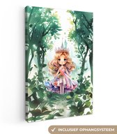 Peinture sur toile 80x120 cm - Décoration murale chambre d'enfant Princesse - Filles - Kasteel - Contes de fées - Décoration murale murale chambre bébé - Décoration chambre garçon et fille - Accessoires Bébé - Peintures