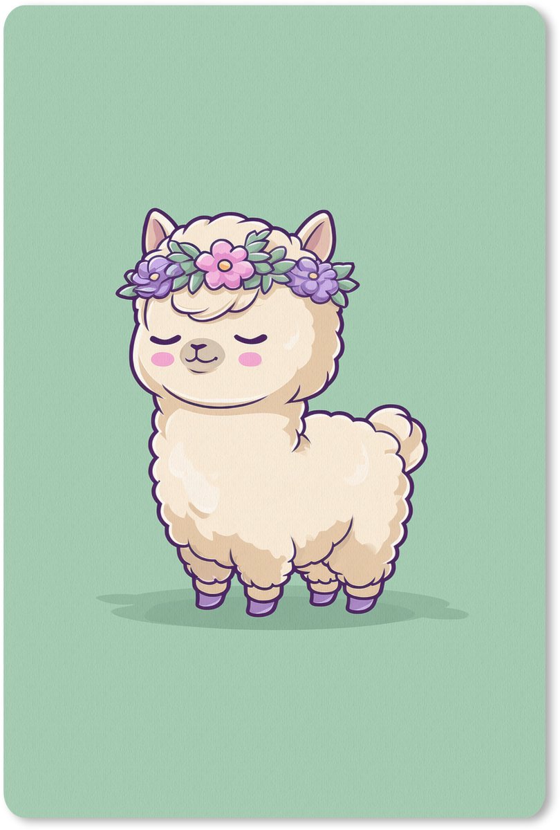 Muismat 18x27 cm - Mousepad Alpaca - Groen - Bloemendiadeem - Muismatten