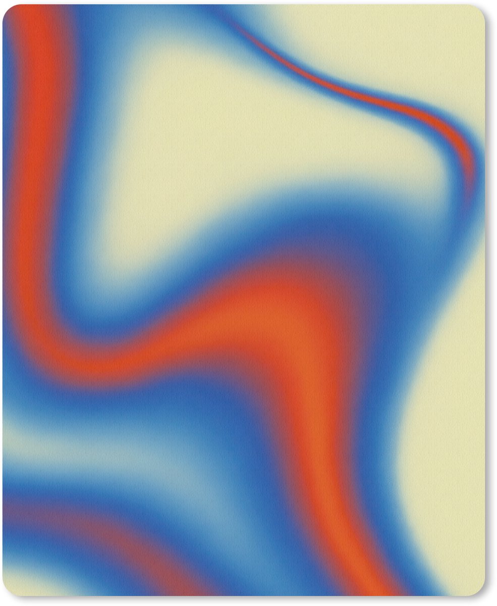 Muismat 19x23 cm - Mousepad Golven - Kleurrijk - Abstract - Muismatten