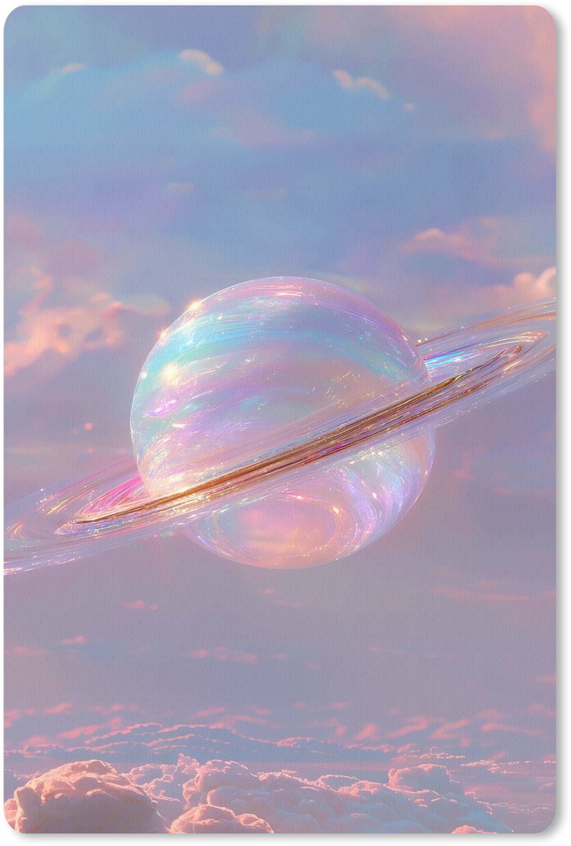 Muismat 18x27 cm - Mousepad Planeet - Lucht - Wolken - Pasteltinten - Muismatten