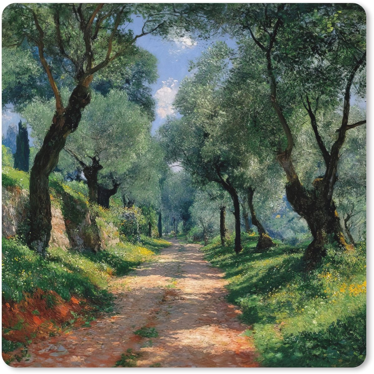 Muismat XXL 40x40 cm - Bureau onderlegger - Bureau mat Pad - Bomen - Schaduw - Bureaumat - Gaming mousepad xl - Bureaulegger groot - Computer deskmat