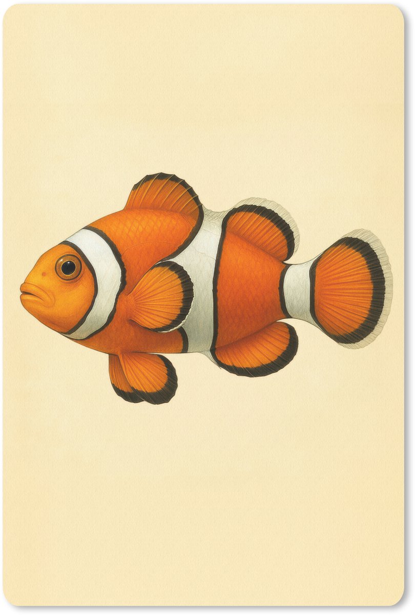 Muismat 18x27 cm - Mousepad Vis - Oranje - Strepen - Muismatten
