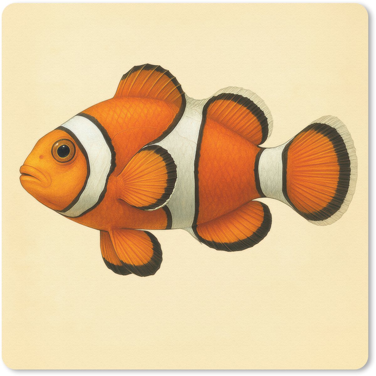 Muismat 30x30 cm - Mousepad Vis - Oranje - Strepen - Muismatten