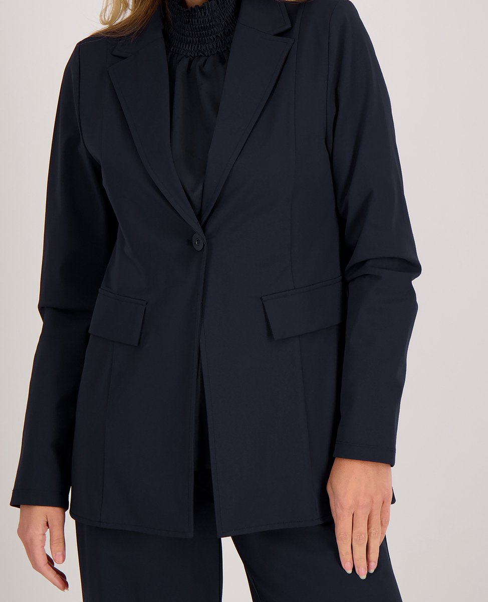 Je m'appelle Travelstof Dames Blazer Met stretch - Blauw - Maat L