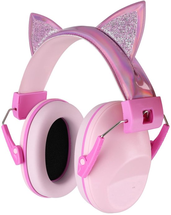 Gehoorbescherming kinderen - Oorkappen kinderen - Oorbeschermers voor autisme, peuters en kinderen van 3-16 jaar - Geluiddempende hoofdtelefoons voor kinderen voor concerten, luchtshows en vuurwerk - 28 dB SNR - ROZE