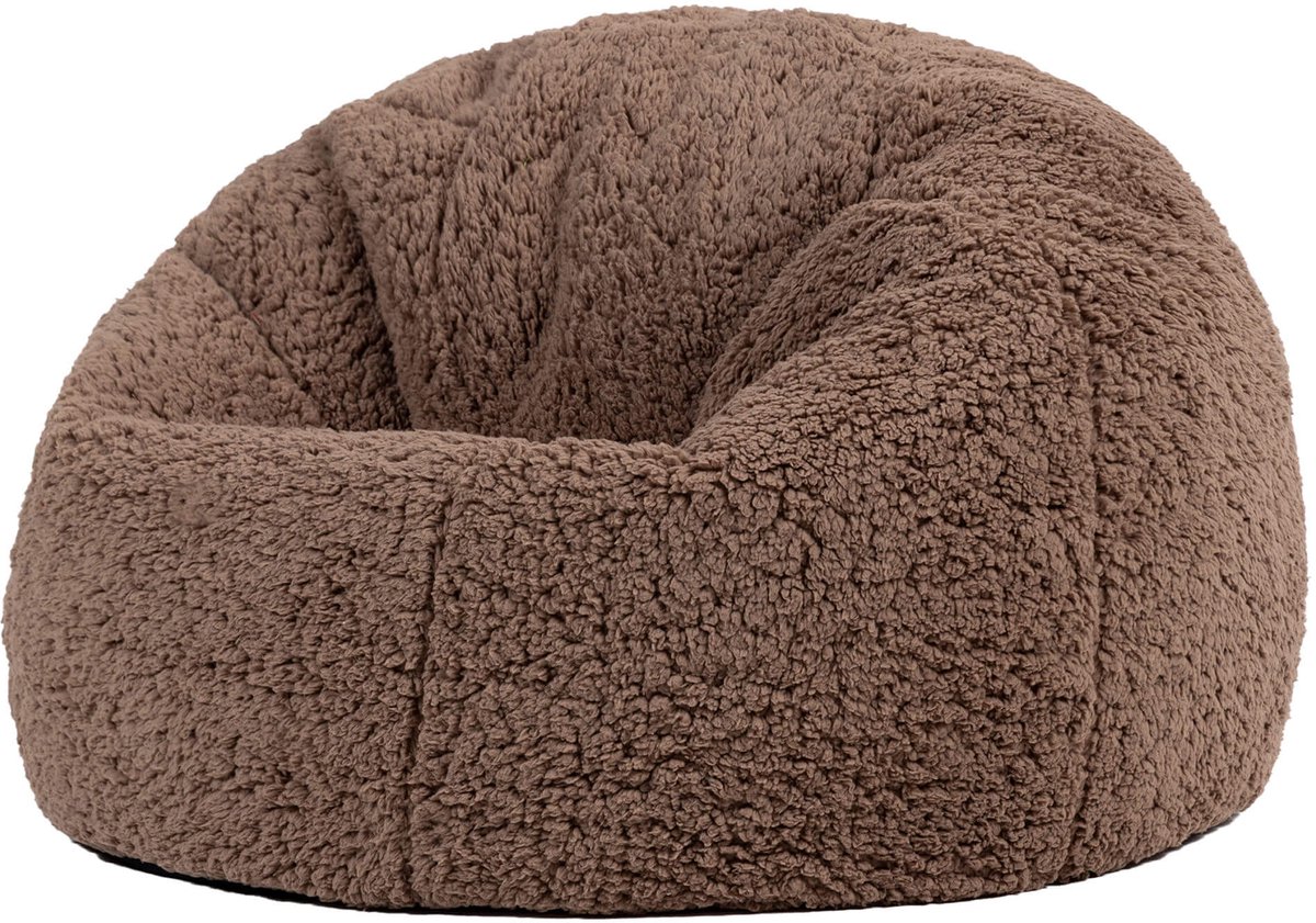 icon - Kingston Kinderzitzak Stoel - Ribfluweel - Fluffy Pluche Teddy - Mocha