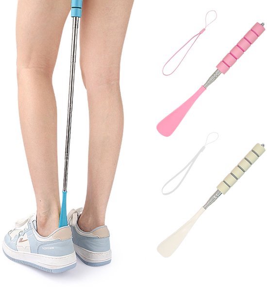 Lange schoenlepel, 39 cm en 16 cm, houten