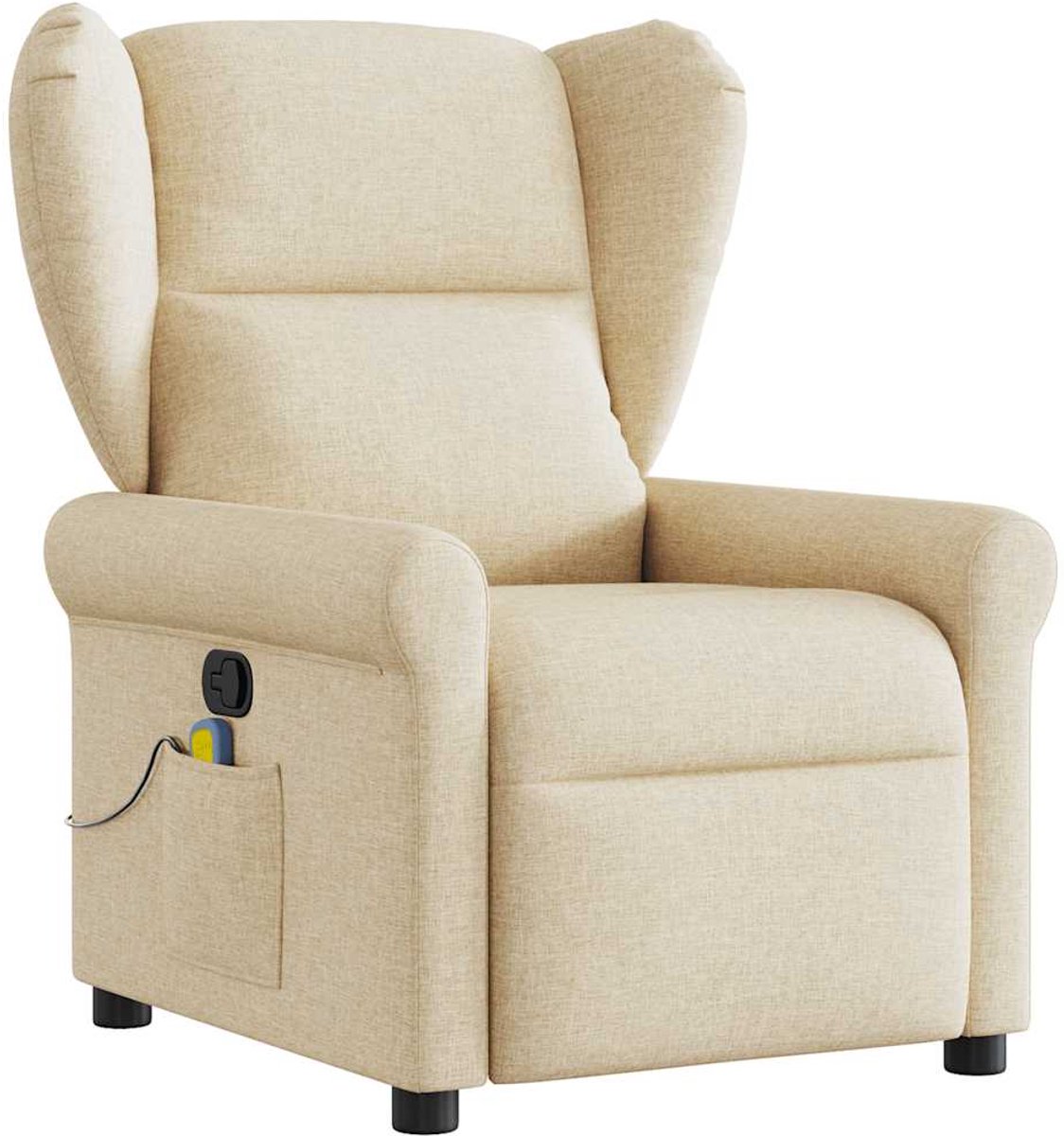 vidaXL Massagestoel - verstelbaar - stof - crèmekleurig