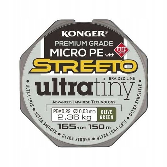 Konger Streeto Ultra Tiny Groen 0,04mm Visdraad - 150m van Merkloos — afbeelding 2