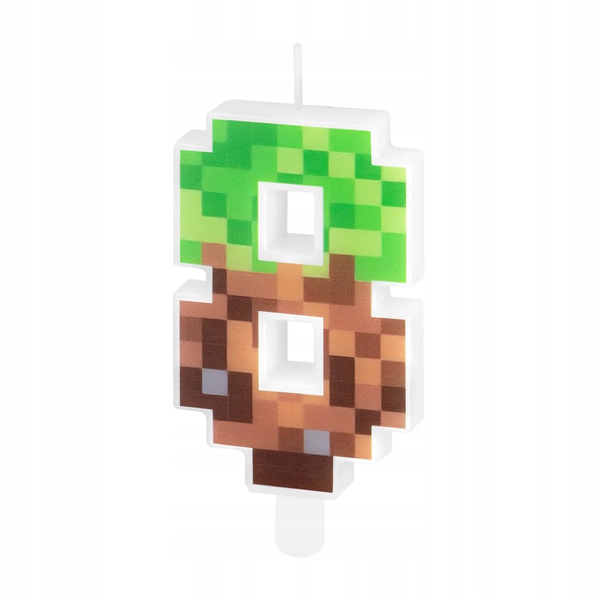 Minecraft Pixel Kaars Cijfer 8 Verjaardagstaart Decoratie