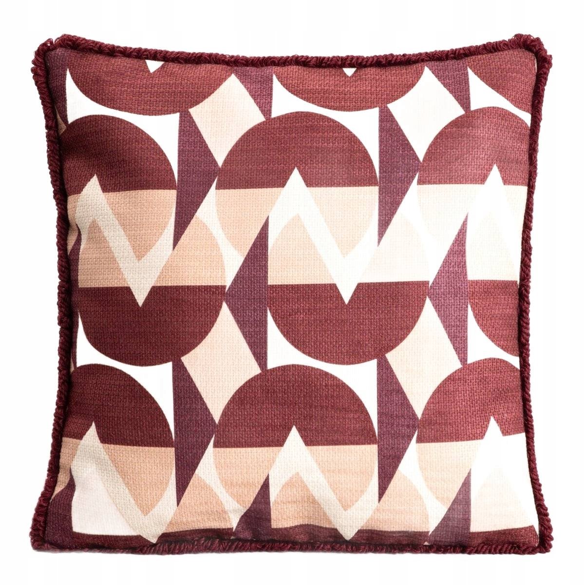 CHERRY CHIC Kussenhoes 45x45cm - Stijlvol bordeaux, beige en roze