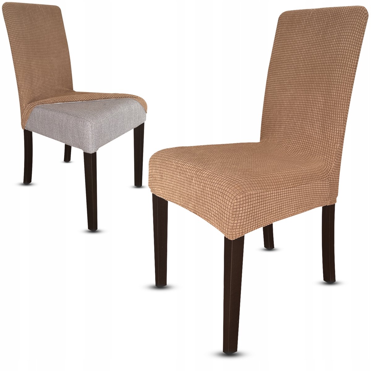 Universele Stoelhoes Jacquard Beige - Elastisch & Duurzaam