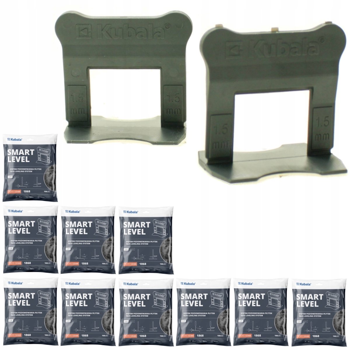 Kubala Smart Level Clips voor Tegels 1,5mm - Set van 1000 Stuks