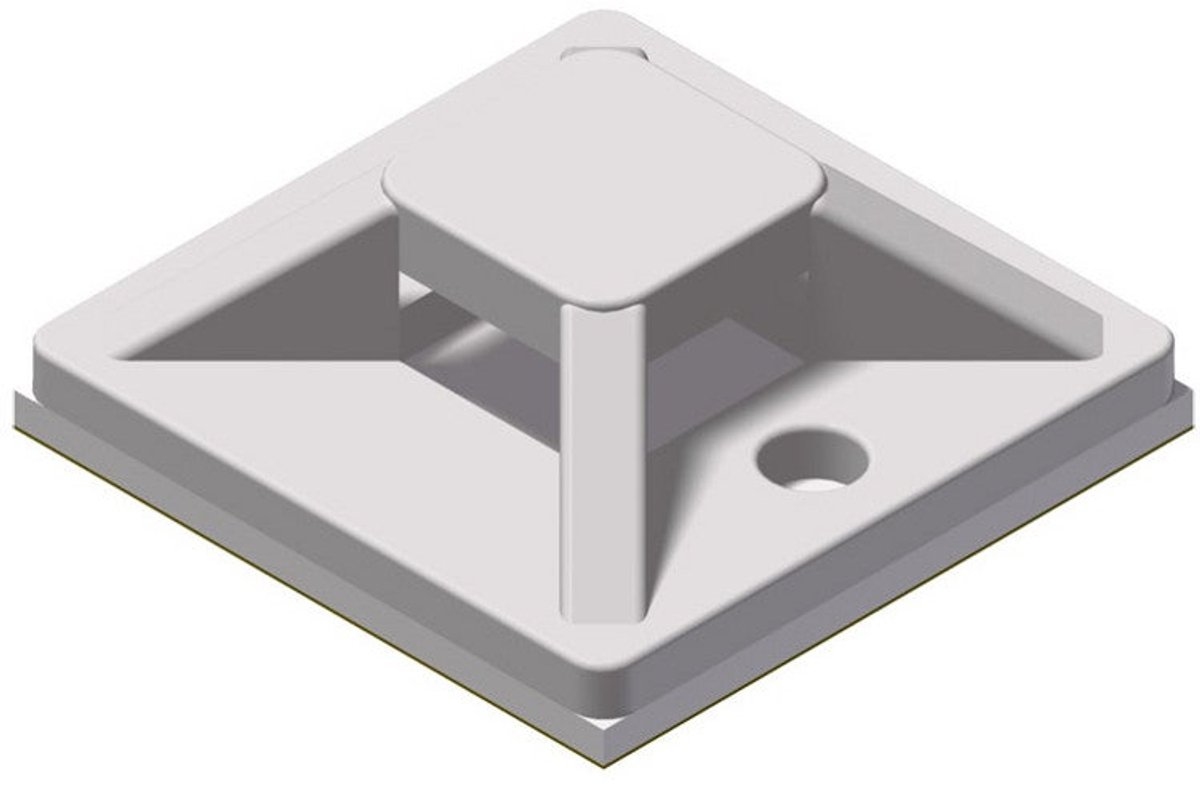 Procab ACM120-W kabelbinderhouder wit 20x20 mm (100 stuks)