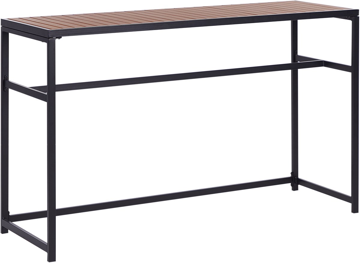 AVETRANA - Tuintafel - Lichthout/Zwart - 150 x 50 cm - Staal